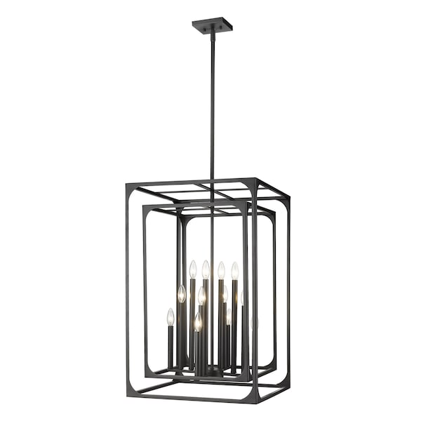 Z-Lite Easton Chandelier, 12-Light, 20.5 In.W x 33 In.H, Matte Black/Matte Black 3038-12MB - main